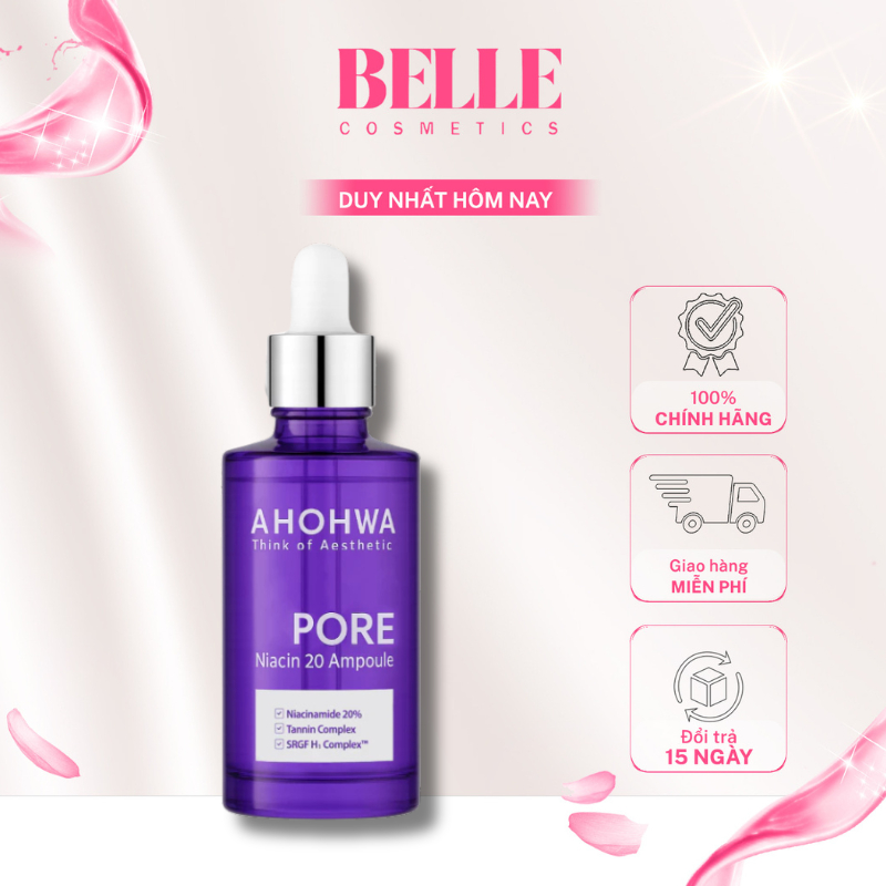 Serum Ahohwa làm sáng, cải thiện sắc tố, thu nhỏ lỗ chân lông Ahohwa Pore Niacinamide 20% Ahohwa 30m