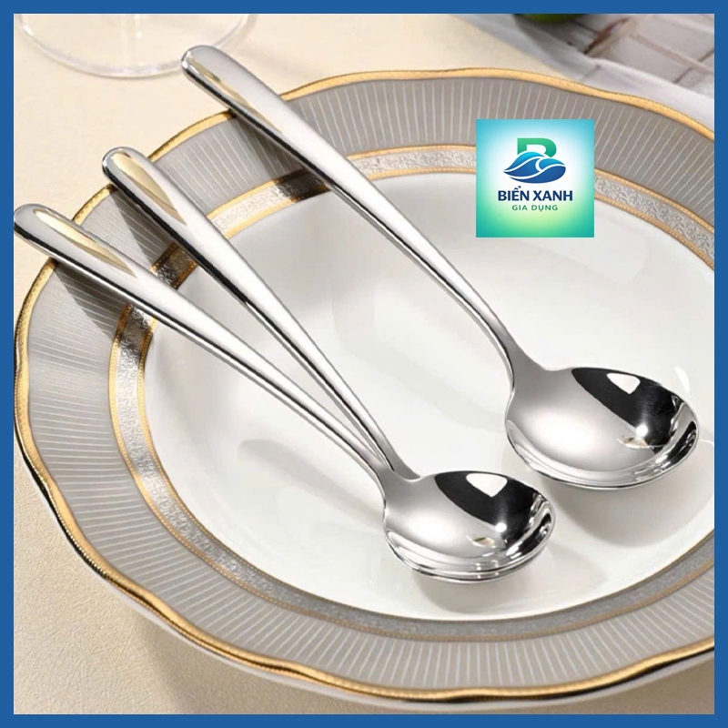 Thìa Ăn Cơm Inox 316 Cao Cấp Muỗng Inox 316 Chống Gỉ Muỗng Ăn Canh Muỗng Tráng Miệng Biển Xanh