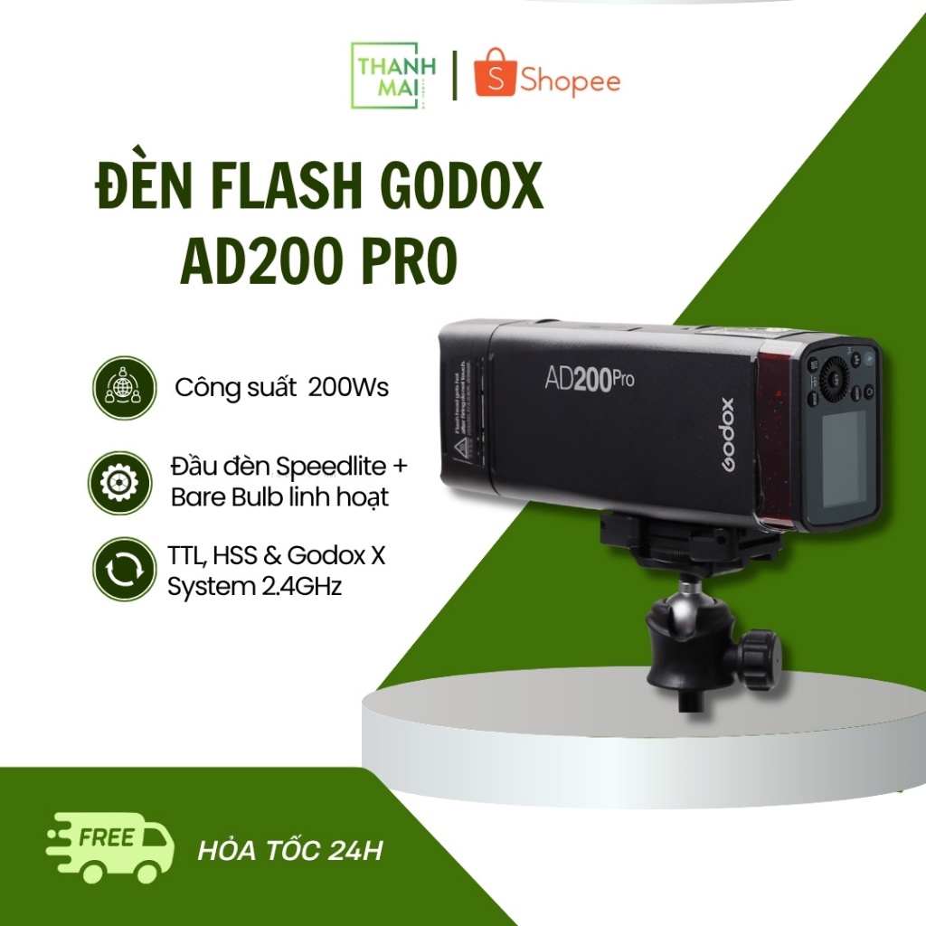 Đèn Flash Godox AD200 Pro