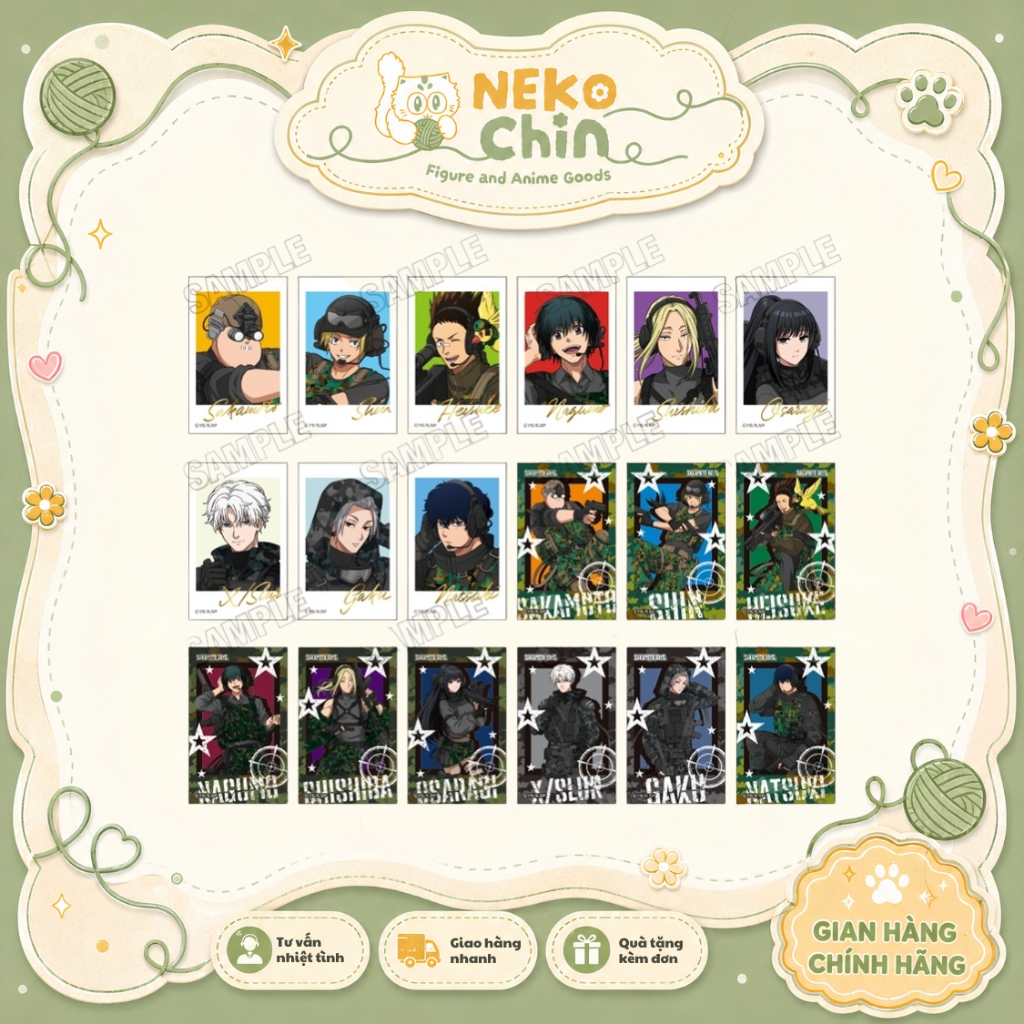 Thẻ Mini Photo nhân phẩm Sakamoto Days survival game ver. - Chính Hãng | Tặng Sleeves | Goods By Nek