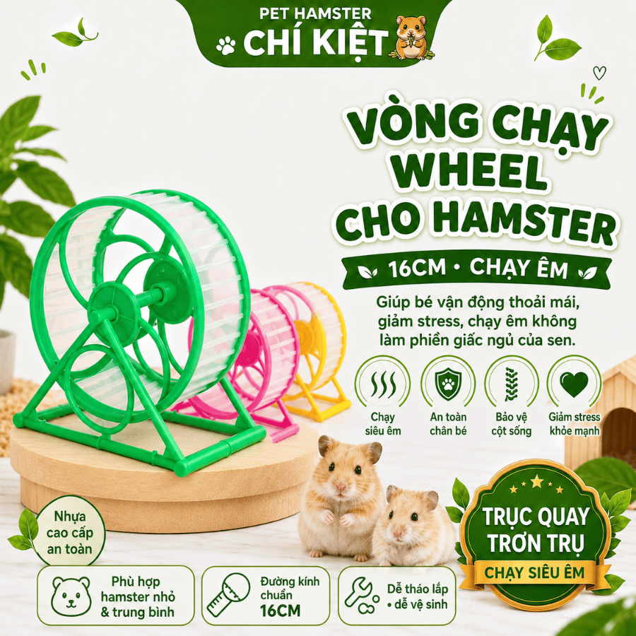 Vòng Chạy Wheel Cho Hamster 16Cm Wheel Nhựa Cho Hamster Vận Động Thoải Mái Chạy Êm