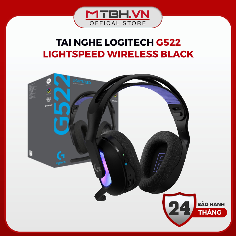 Tai Nghe Gaming Không Dây Logitech G522 LIGHTSPEED Black - Tai Nghe Chụp Tai Over-Ear Siêu Nhẹ 290g,