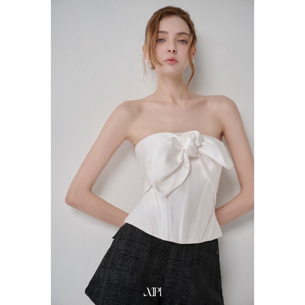 (Pre-order giảm 7%) Anima Top - Áo Corset Thắt Nơ Trắng