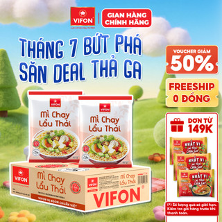 Thùng 30 gói mì chay lẩu thái vifon - sợi mì giòn trơn, thơm ngon 65g/gói