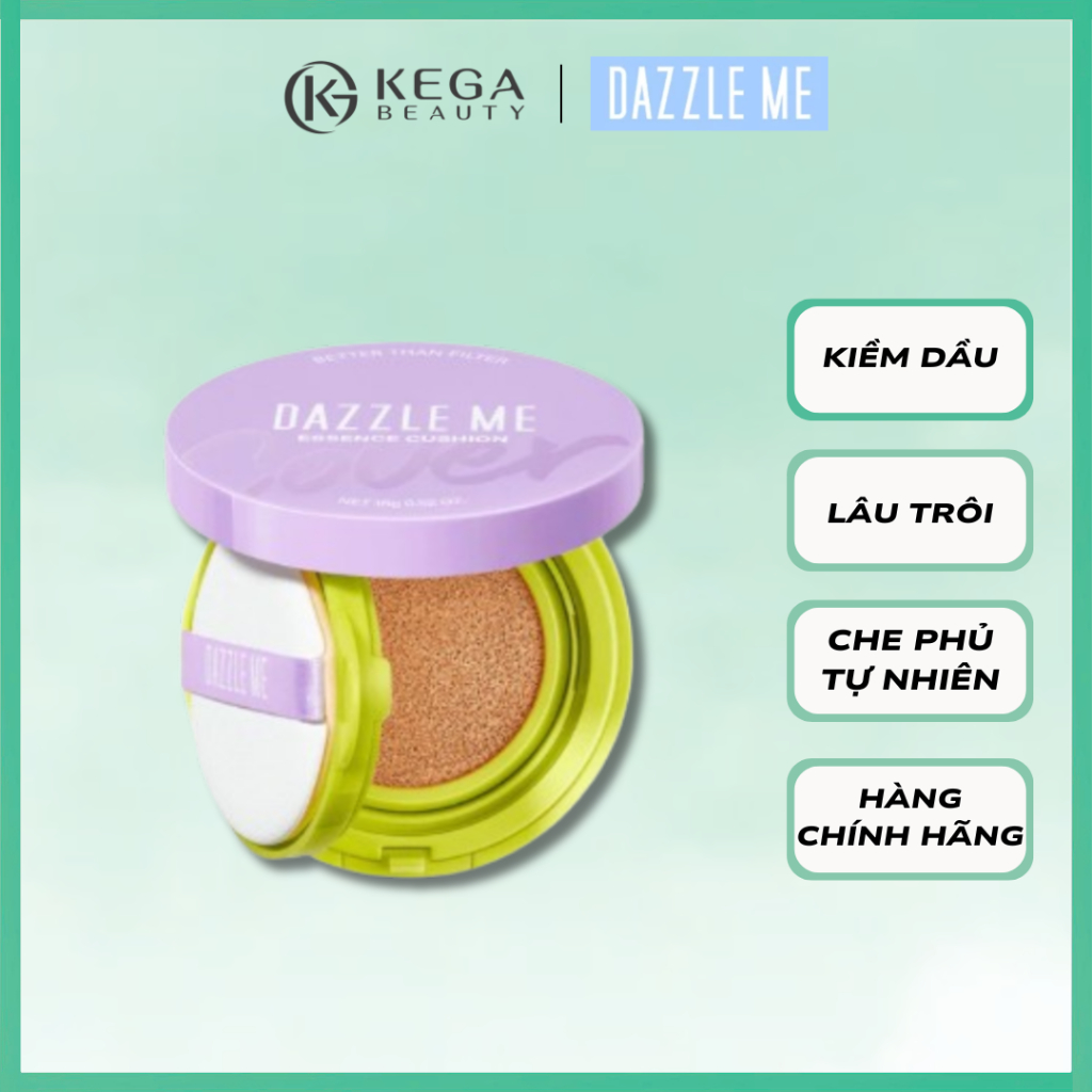 Cushion DAZZLE ME Cấp Ẩm Kiềm Dầu Lâu Trôi, Cushion Che Phủ Mịn Lì Tự Nhiên 15G