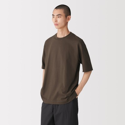 [26AW] MUJI Áo Thun Nam Vải Jersey Cổ Tròn Tay Ngắn Dệt Tại Wakayama