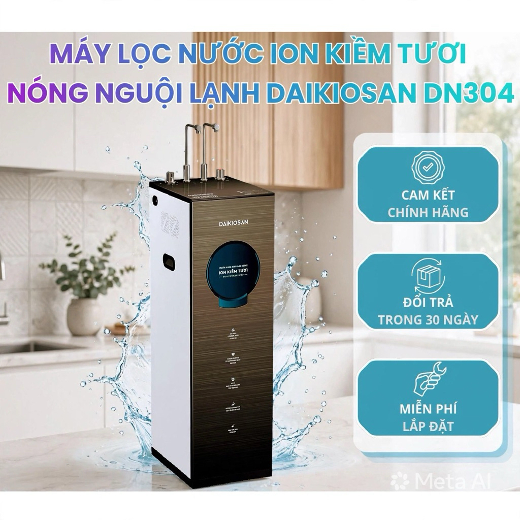 Máy Lọc Nước Ion Kiềm Tươi Nóng Nguội Lạnh Daikiosan DN304 -7 Cấp Lọc, Công Nghệ RO & Siêu Hấp Thụ M