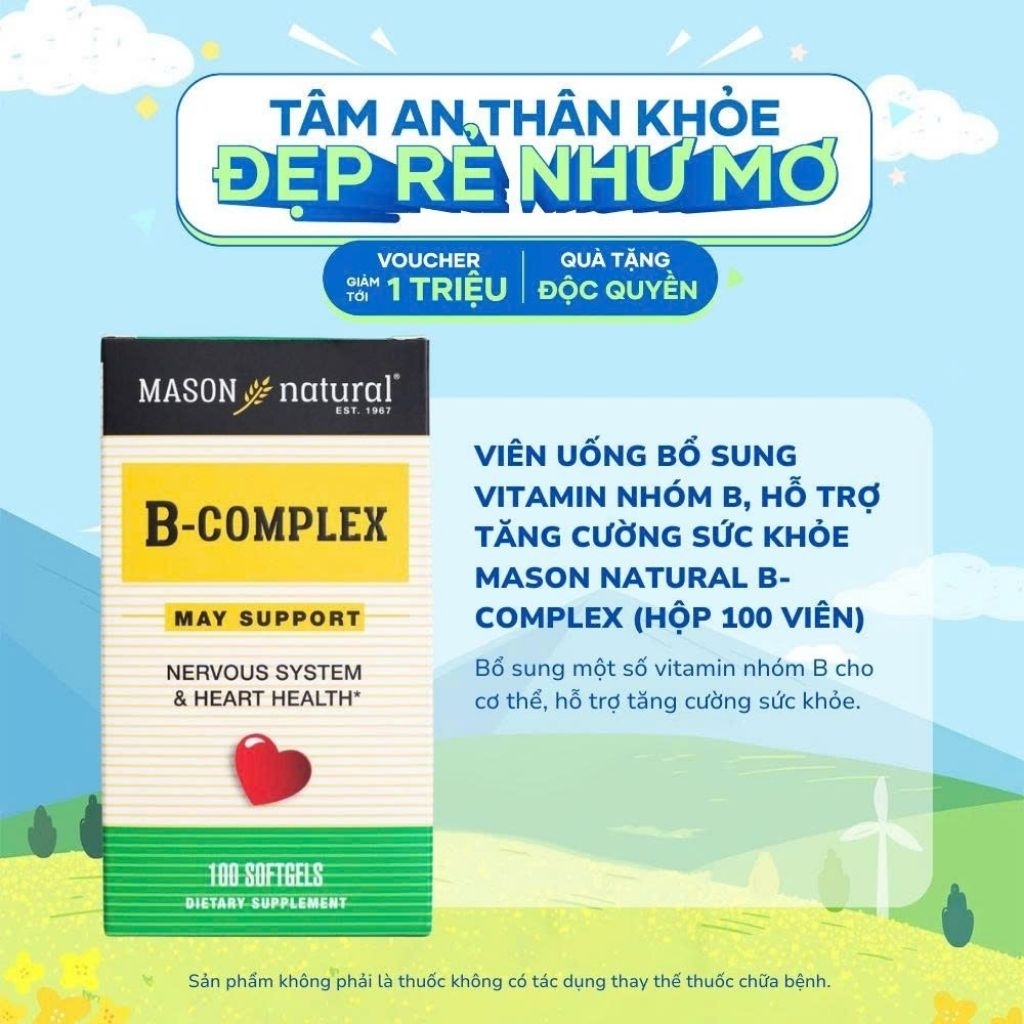 TPBVSK viên uống bổ sung Vitamin B - Complex Mason Natural