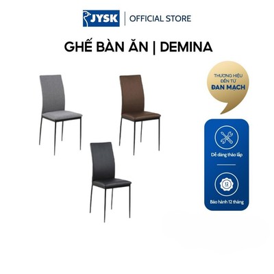 [MUA 3 TẶNG 1] Ghế bàn ăn | JYSK Demina | đệm bọc vải polyester/Da PU | chân kim loại sơn đen | R43.5xS53.5xC88.5cm