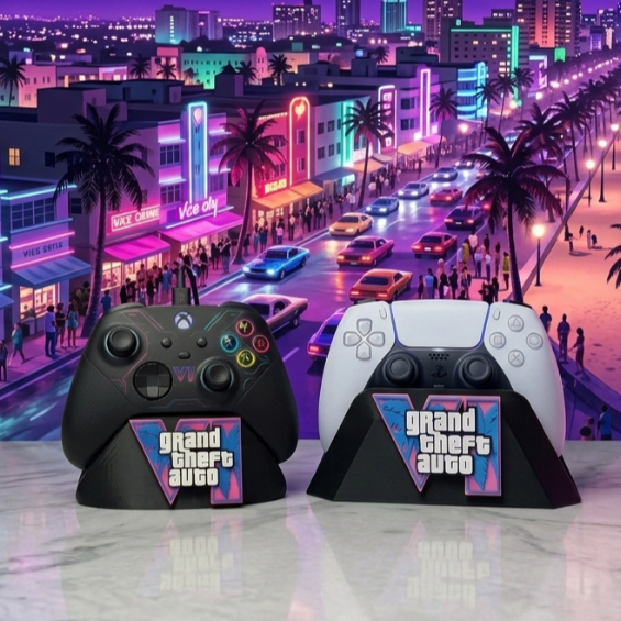 Giá Đỡ Tay Cầm PS5 & Xbox GTA 6 Logo Grand Theft Auto VI In 3D Nhựa PETG - Orange Store