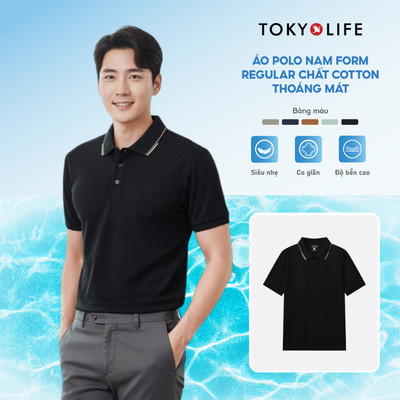 Áo Polo Nam TOKYOLIFE form regular chất Cotton thoáng mát 40004286 TDH