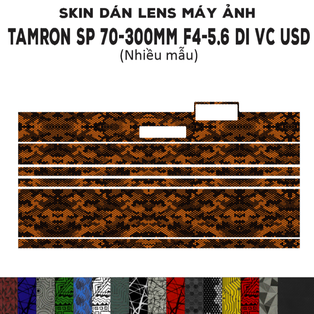 Skin dán Lens Tamron SP 70-300mm f4-5.6 Di VC USD  (Nhiều mẫu) | Decal Film 3M dán bảo vệ ống kính m