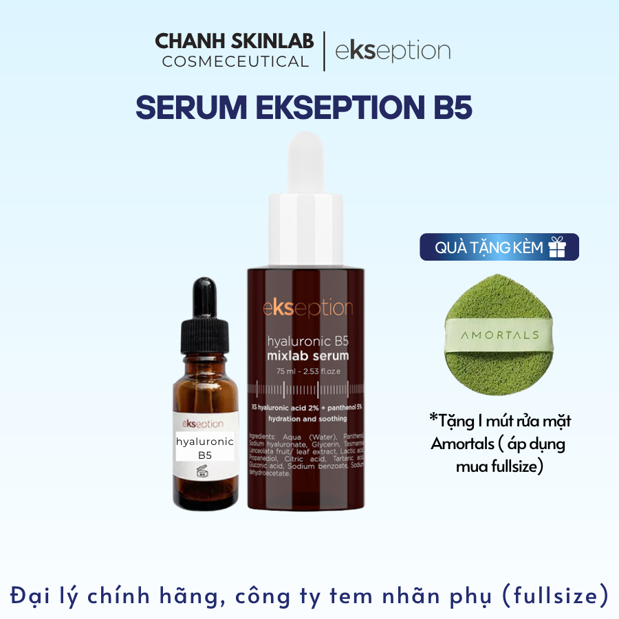 Tinh Chất B5 Ekseption Hyaluronic B5 Mixlab Serum Cấp Ẩm và Phục Hồi Da 75ml CHANH COSMETICS