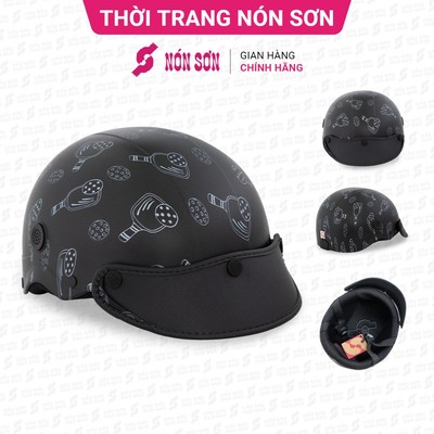 Mũ bảo hiểm lỗ thông gió họa tiết NÓN SƠN chính hãng BMP-ĐN122