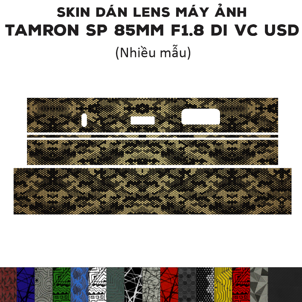 Skin dán Lens Tamron SP 85mm f1.8 Di VC USD  (Nhiều mẫu) | Decal Film 3M dán bảo vệ ống kính máy ảnh