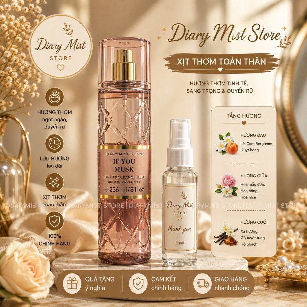 𝐃𝐢𝐚𝐫𝐲𝐦𝐢𝐬𝐭.𝐬𝐭𝐨𝐫𝐞 Xịt Thơm Toàn Thân Bath & Body Works - IF YOU MUSK