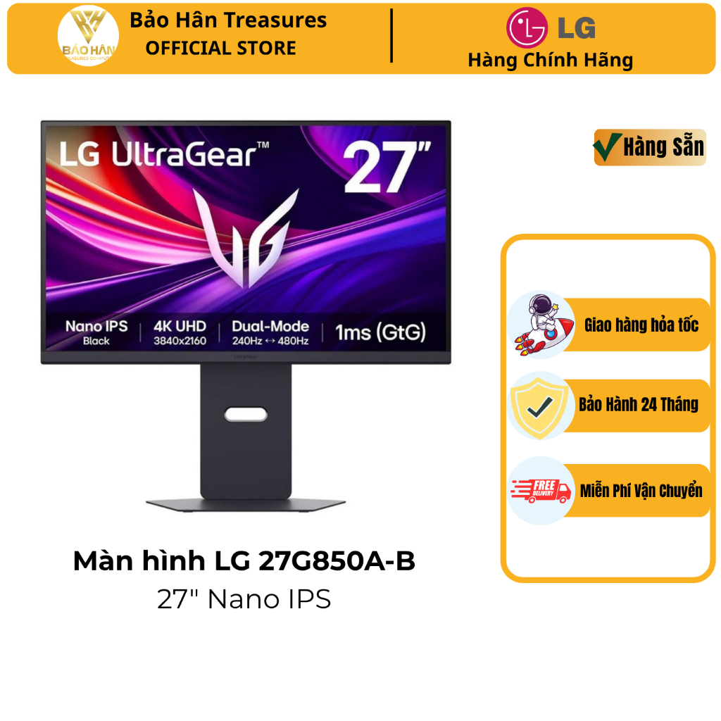 Màn hình Gaming LG UltraGear™ 27 inch 240Hz UHD 4K Nano IPS -  Hàng Chính Hãng