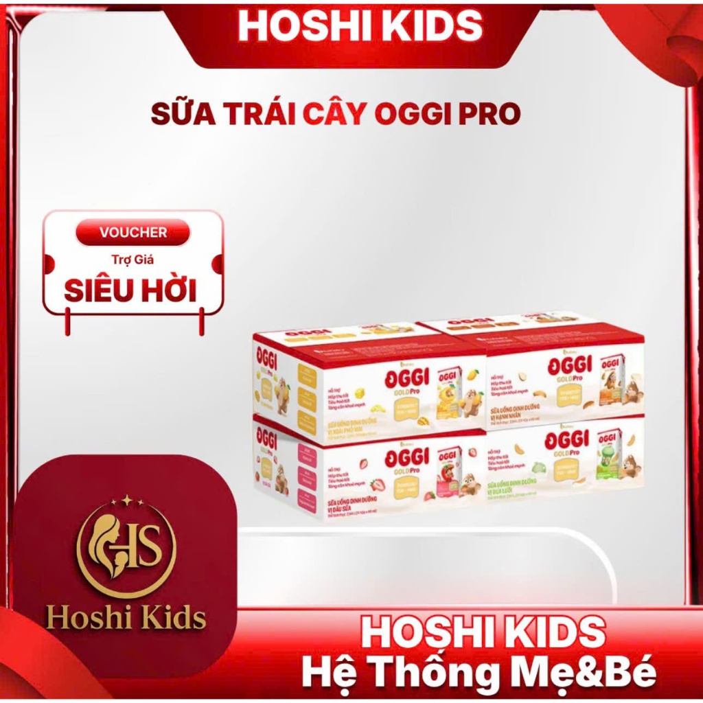 Sữa Trái Cây Oggi Pro - Sữa Uống Dinh Dưỡng Oggi Pro Nhiều Vị Thùng 24 Hộp 110ml