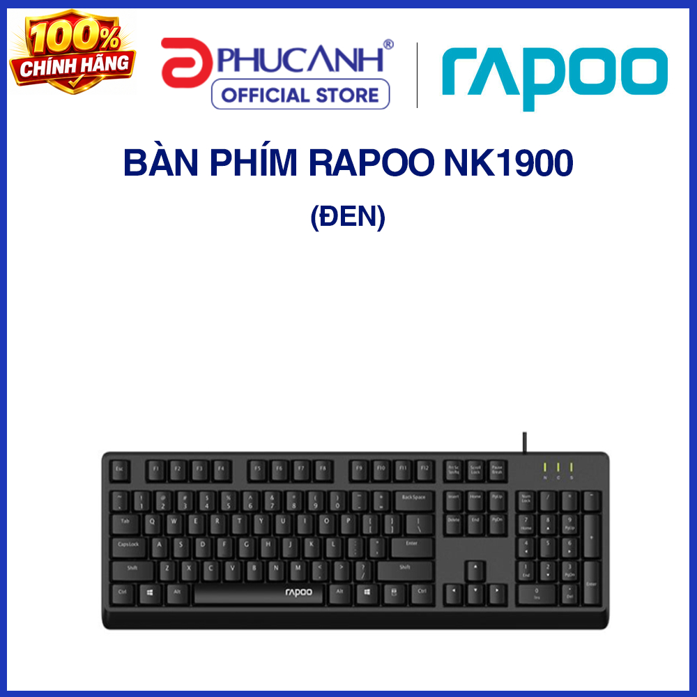 Bàn phím Rapoo NK1900 (Đen)