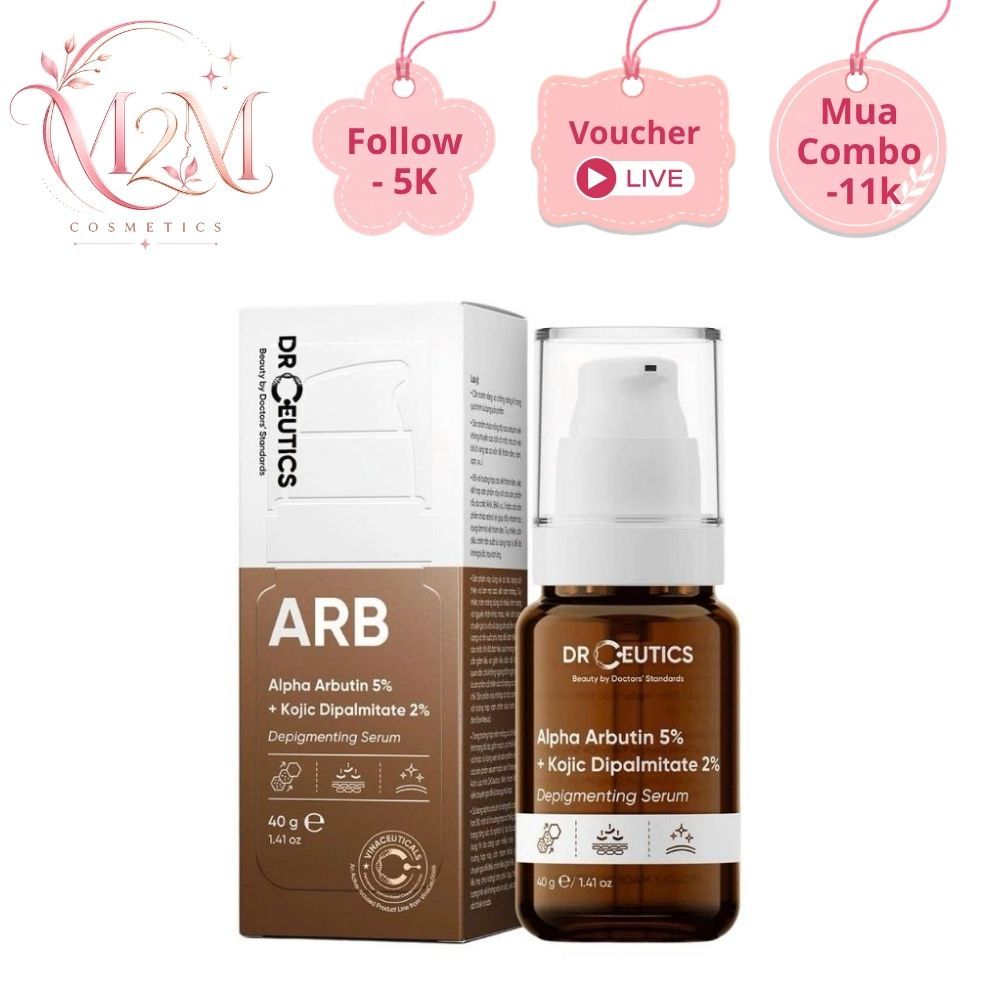 Serum Drceutics Alpha arbutin 5% + Kojic dipalmitate 2% tinh chất giảm thâm, nám, tàn nhang 30ml