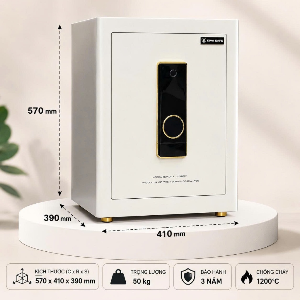 Két sắt Xuân Hòa KIVA KV-55AH vân tay thông minh kết nối điện thoại
