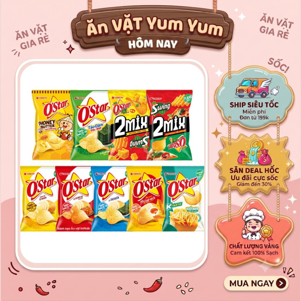 Combo 5 Gói Snack Khoai Tây OStar Orion
