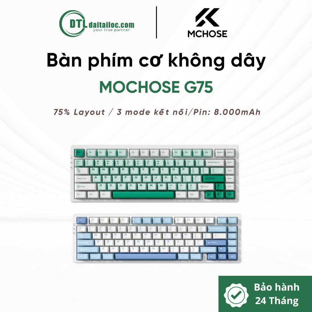 Bàn phím cơ không dây MCHOSE G75 | Chính Hãng | Bảo Hành 24 Tháng