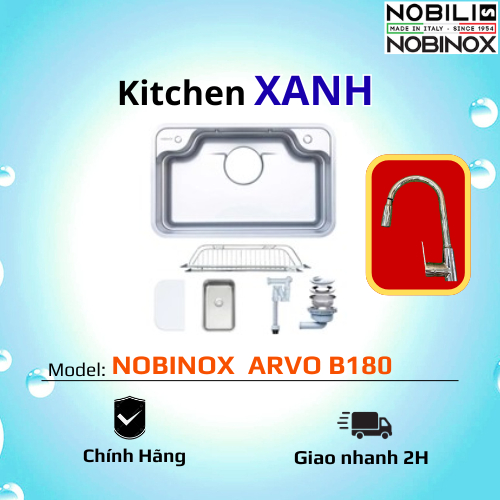 CHẬU RỬA BÁT 1 HỐ NOBINOX ARVO B180
