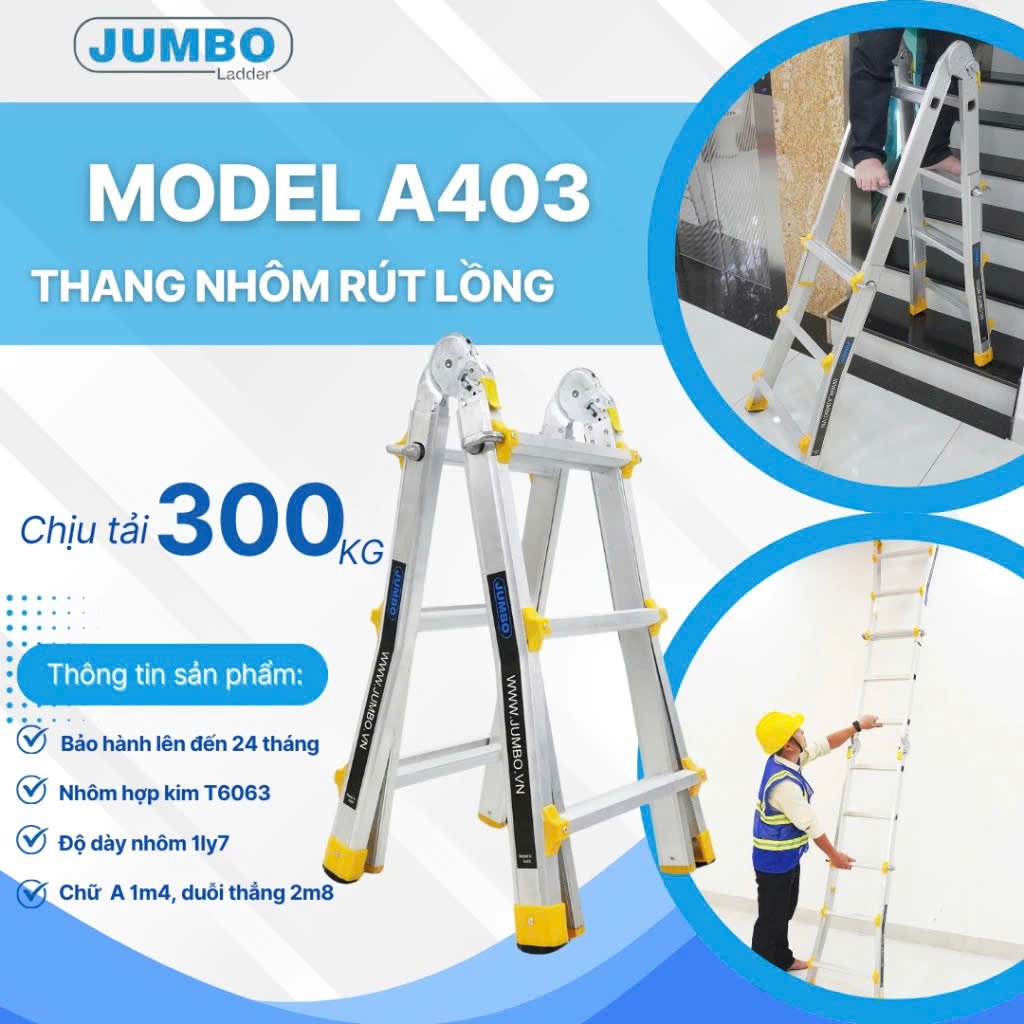 Thang nhôm gấp đa năng Jumbo. Model: A403