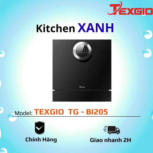 TG BI205 - Máy rửa bát Texgio - Âm tủ tinh tế sang trọng - Công nghệ cực mới của Châu Âu