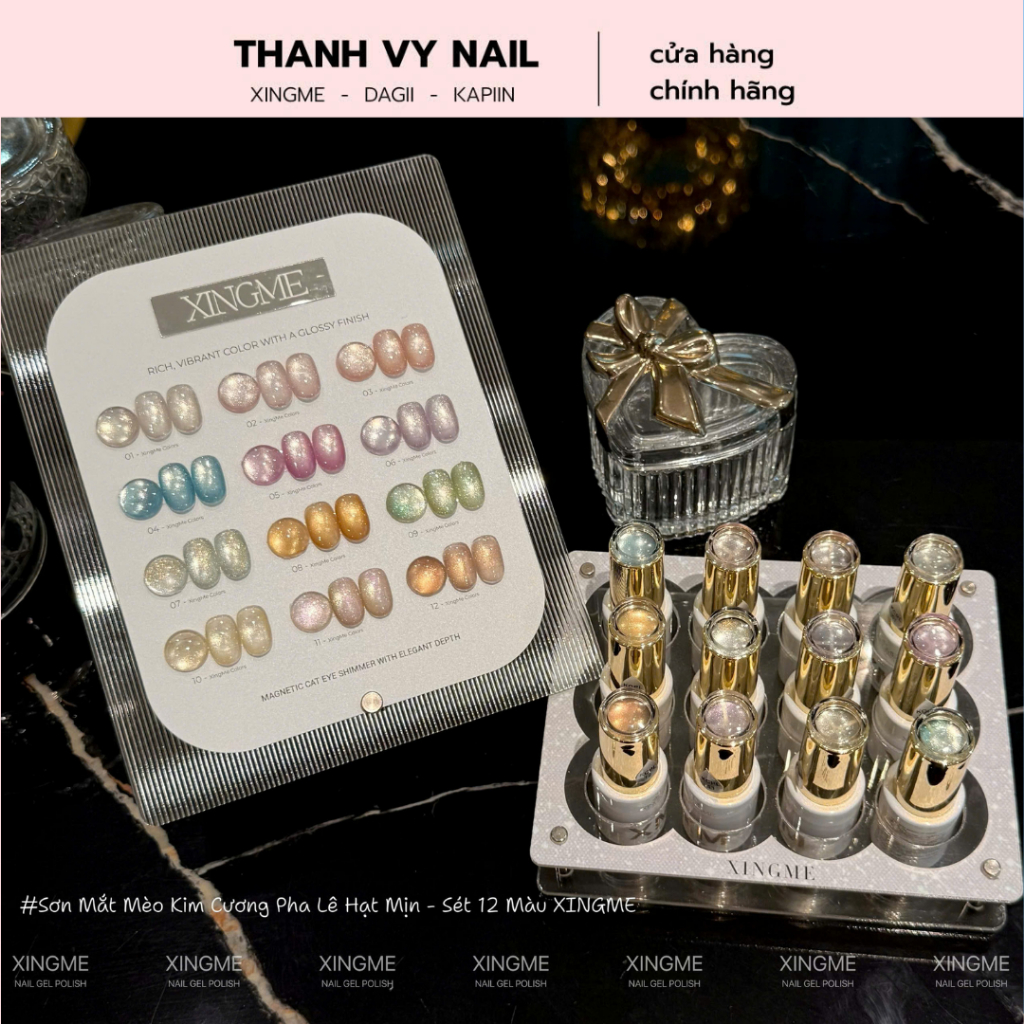 Sơn Lẻ màu mắt mèo kim cương pha lê mịn XINGME chai 10g