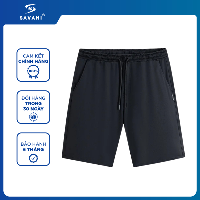 Quần Short Dệt Kim Nam Trơn SAVANI, Chất Vải Dày Dặn, Đứng Form, Tôn Dáng MSKS002S6
