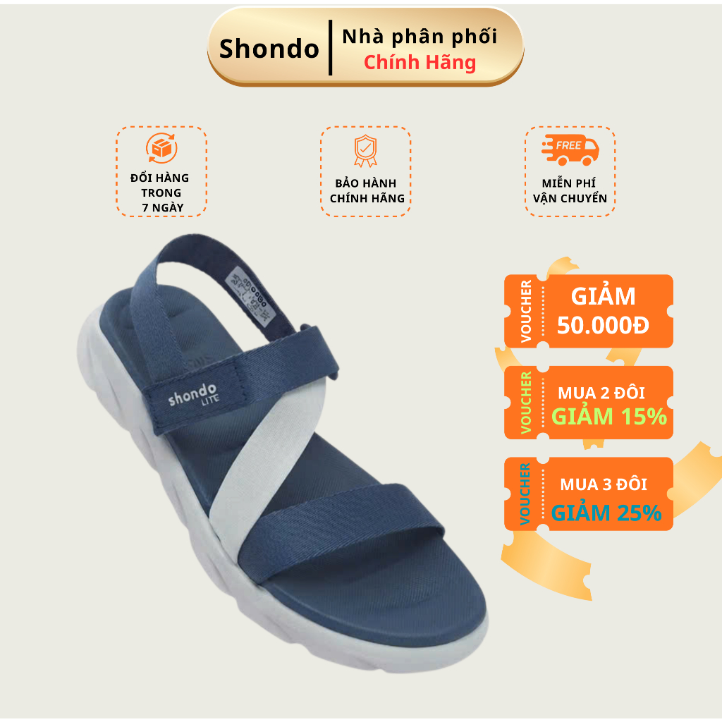Giày Sandal Nam Nữ Shondo F6S Lite Quai Hậu