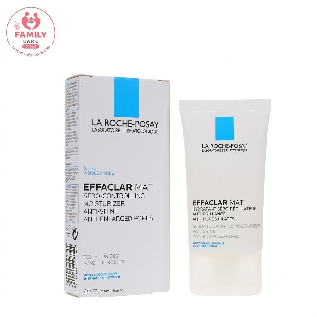 Kem Dưỡng Ẩm La Roche-Posay Effaclar Mat+ 40ml | Kiềm Dầu, Hỗ Trợ Se Khít Lỗ Chân Lông
