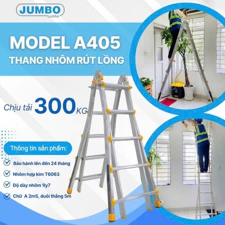 Thang nhôm gấp đa năng Jumbo. Model: A405