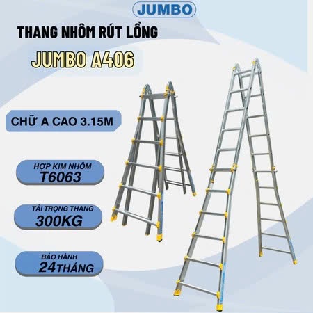 Thang nhôm gấp đa năng Jumbo. Model: A406