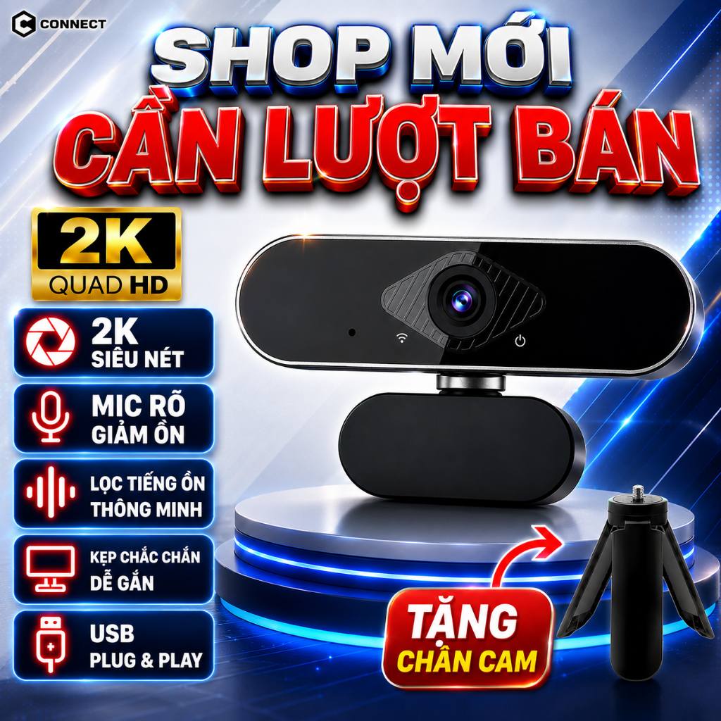 Webcam PC Laptop Q20 2K Có Mic connect , Siêu Nét, Webcam Máy Tính Cao Cấp Hỗ Trợ Sáng Học Online, L