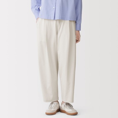 [26AW] MUJI Quần Nữ Vải Smooth Punch Dáng Rộng