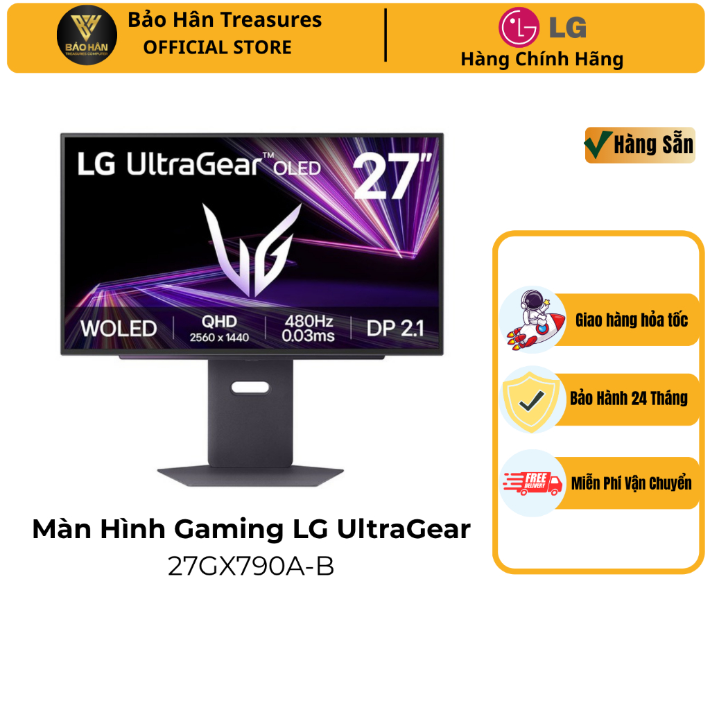 Màn Hình Gaming LG UltraGear Màn Hình LG 27GX790A-B.ATV 27 inch QHD OLED 480Hz 0.03ms - Hàng Chính H