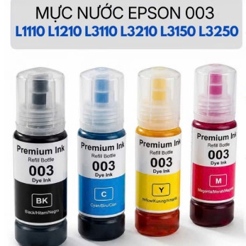 Mực Refill-Epson 003 màu đen-màu (BK)cho epson L3110/ L3150/L1110/L3210/L3250/L1250/L1210 /L121 khôn