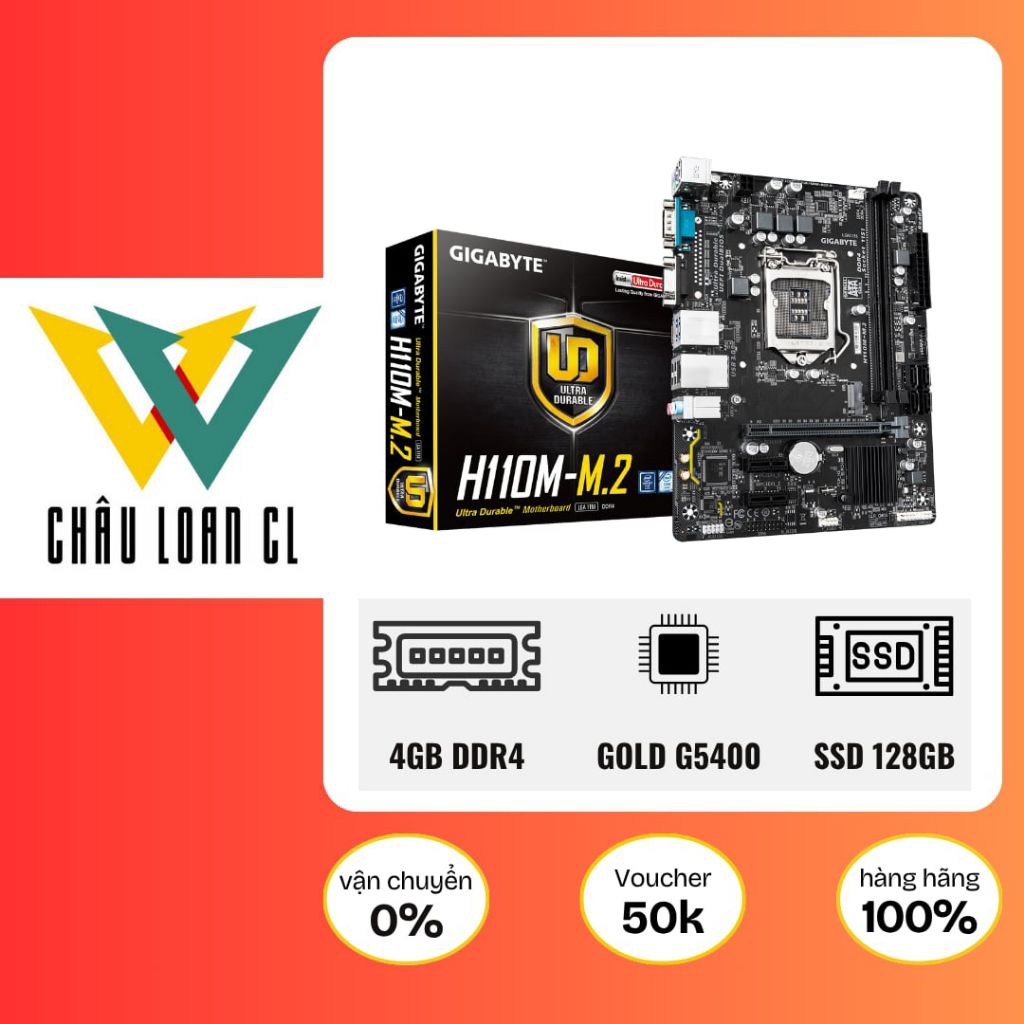 Bộ Máy Tính PC Like New H110 | Intel Pentium Gold G5400 | 4GB | 128GB | WiFi - Bh 12 Tháng
