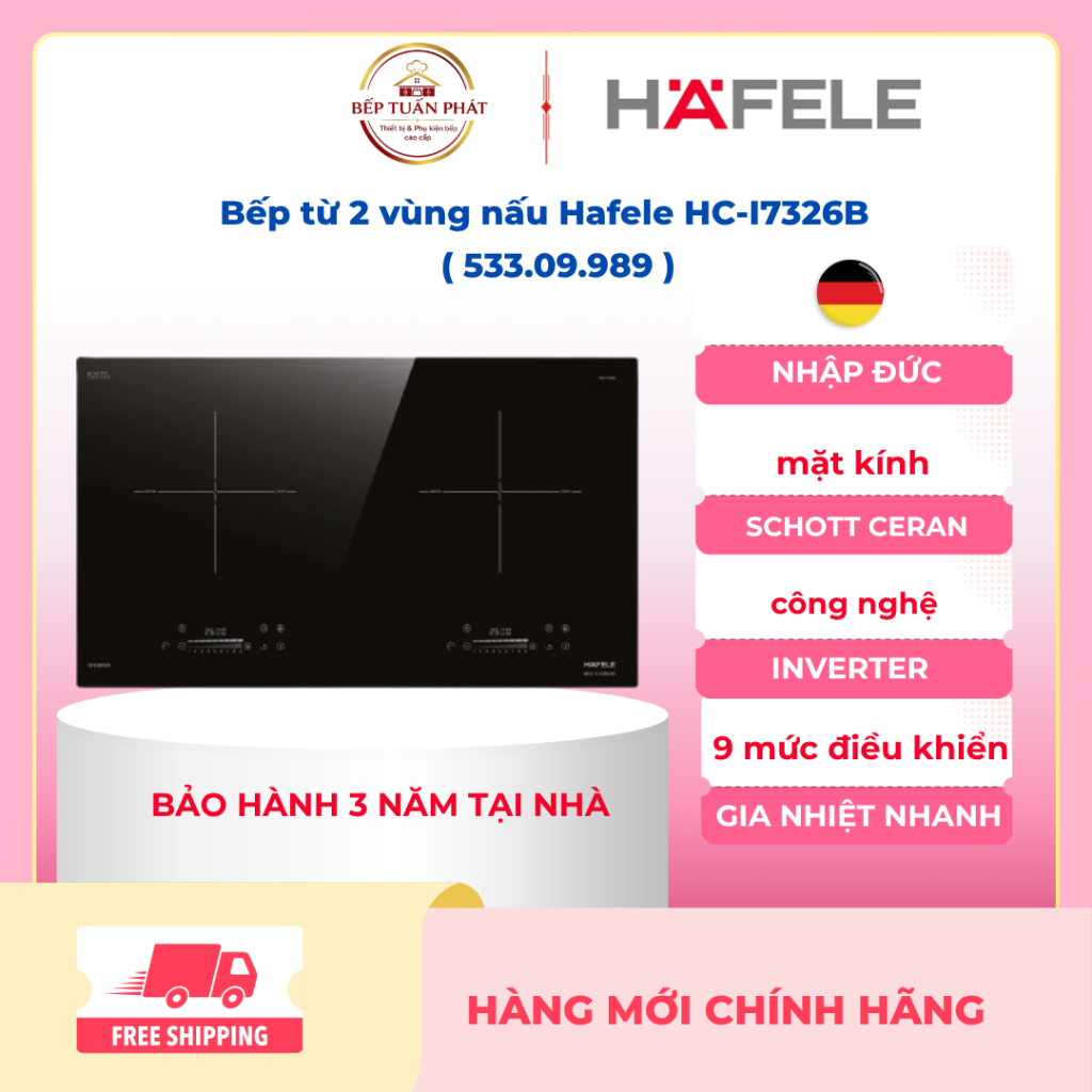 Bếp từ 2 vùng nấu Hafele HC-I7326B- 533.09.989- Xuất xứ Đức