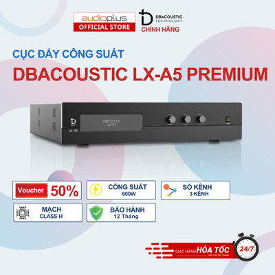 Cục đẩy công suất Dbacoustic LX-A5 PREMIUM - 3 kênh, class H, 600W x 2 + 1000W - Chính hãng - BH 12T