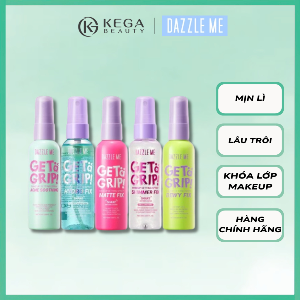Xịt Khóa Nền DAZZLE ME Kiểm Soát Dầu Mịn Lì Lâu Trôi, Xịt Khóa MakeUp Dazzle Me Setting Spray Matte 