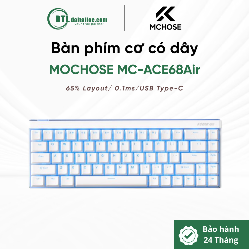 Bàn phím cơ có dây MCHOSE MC-ACE68Air | Chính Hãng | Bảo Hành 24 Tháng
