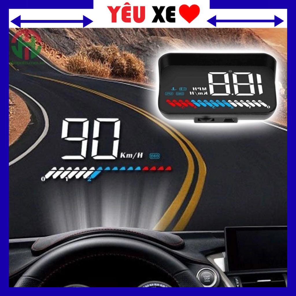 Hiển Thị Tốc Độ HUD M7 Ô Tô - Màn Hình HUD GPS, Cảnh Báo Quá Tốc Độ, Hiển Thị Kính Lái