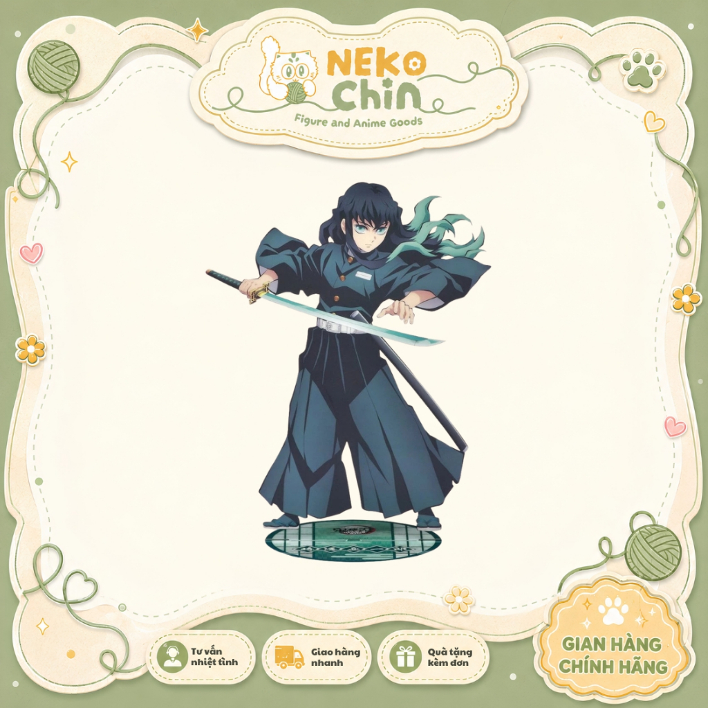 Standee MEGA 20cm Muichiro Kimetsu No Yaiba - Mô Hình Chính Hãng | Tặng Sleeves | Goods By Nekochin
