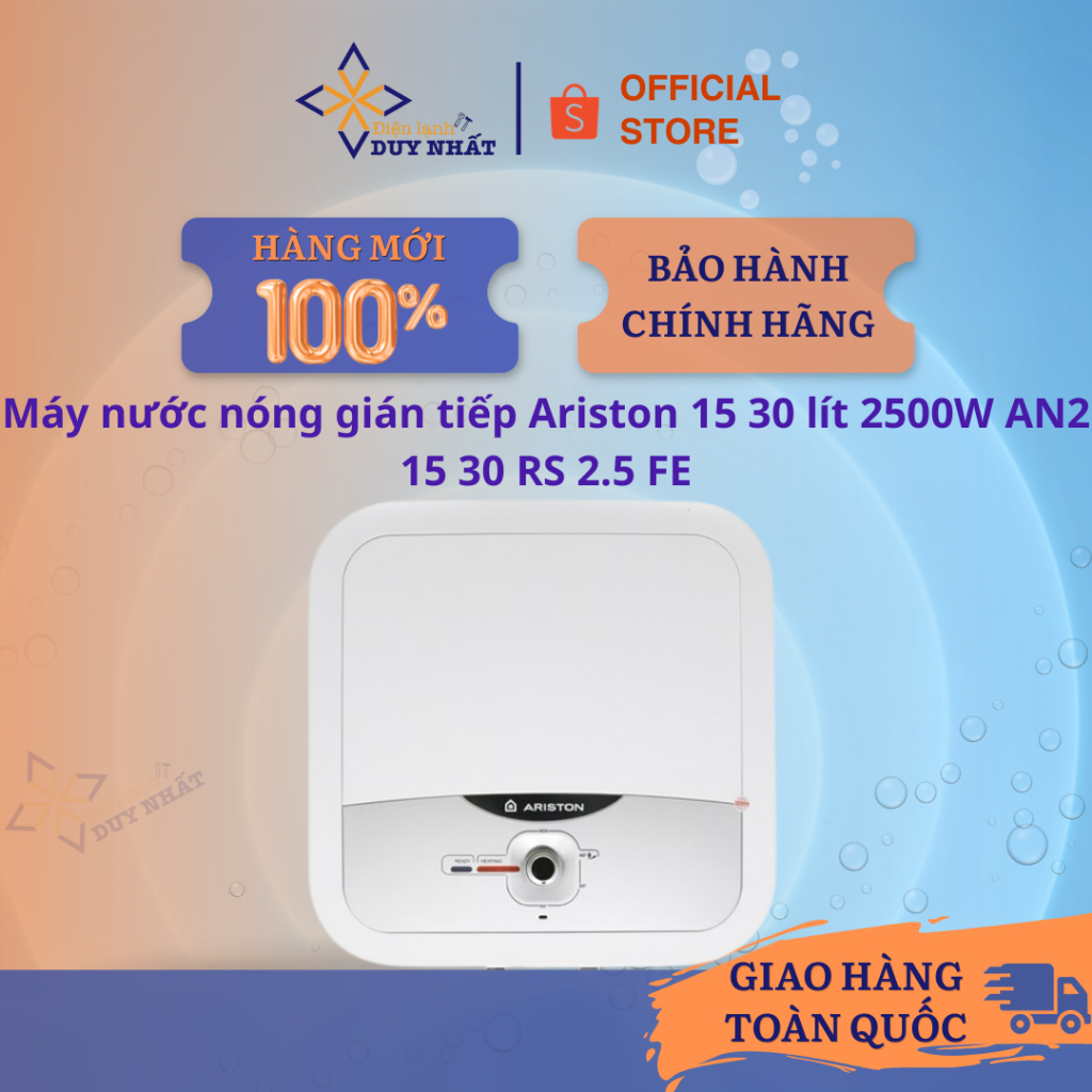 Máy nước nóng gián tiếp Ariston 15 lít 2500W AN2 15 RS 2.5 FE