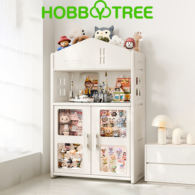 Kệ trưng bày, kệ để đồ chơi, gấu bông Hobbytree mẫu Sweet Home có giá đỡ
