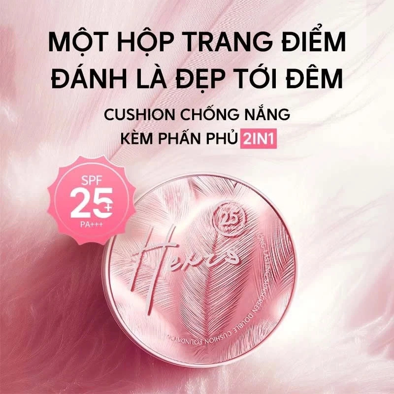 Cushion chống nắng HEXZE 2in1+ phấn phủ (Cushion 13g+phấn phủ 6.5g) Spf25, PA+++